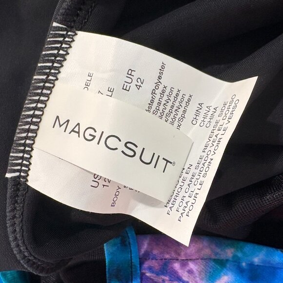 Magicsuit by Miraclesuit Aubrey Peaceout Swimsuit 1-PC Black Multi Size 12 NEW - Picture 8 of 9